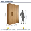 Ver imagem 7 de Guarda Roupa Casal 4 Portas 2 Gavetas 100% MDF Jandaia Marrom/Cinamomo