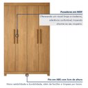 Ver imagem 3 de Guarda Roupa Casal 4 Portas 2 Gavetas 100% MDF Jandaia Marrom/Cinamomo
