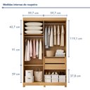 Ver mais imagens de Guarda Roupa Casal 4 Portas 2 Gavetas 100% Mdf Jandaia