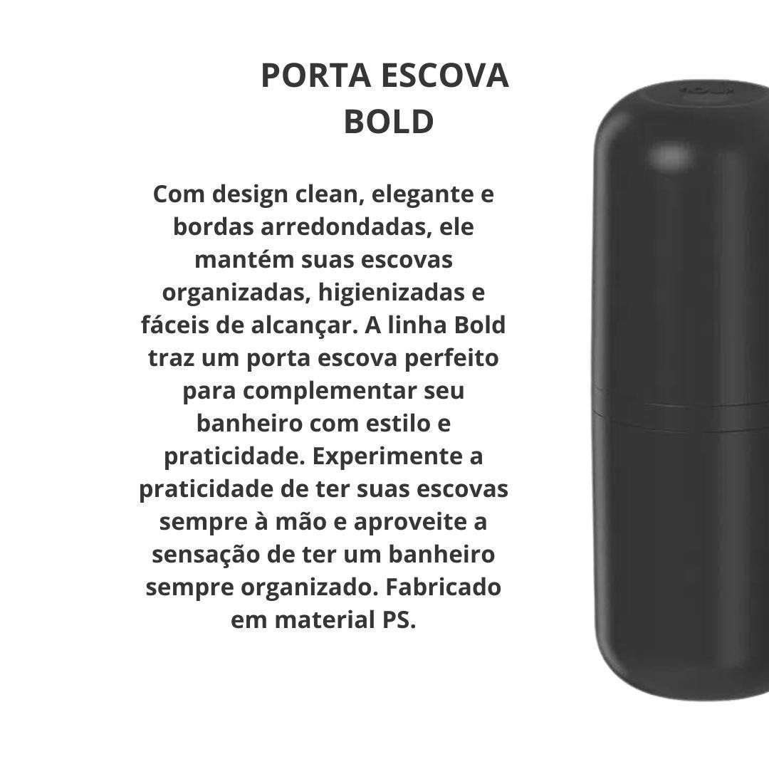 Porta Escova Creme Dental C/tampa Bold Banheiro Preto ou - 2