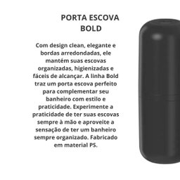 Porta Escova Creme Dental C/tampa Bold Banheiro Preto ou - 2