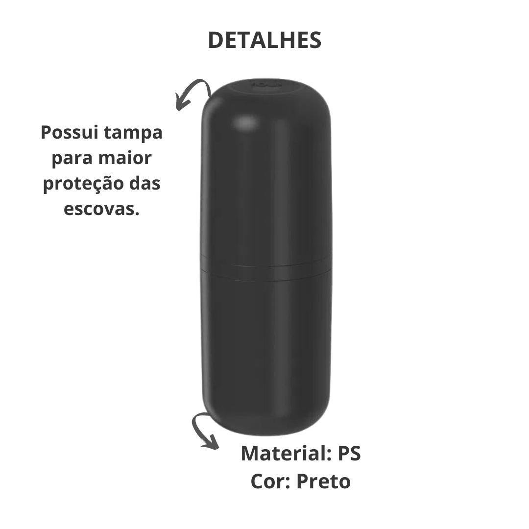 Porta Escova Creme Dental C/tampa Bold Banheiro Preto ou - 3