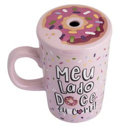 Caneca Canudo Colher - Meu Lado Doce - 2 Caneca Canudo Colher - Meu Lado Doce - 2