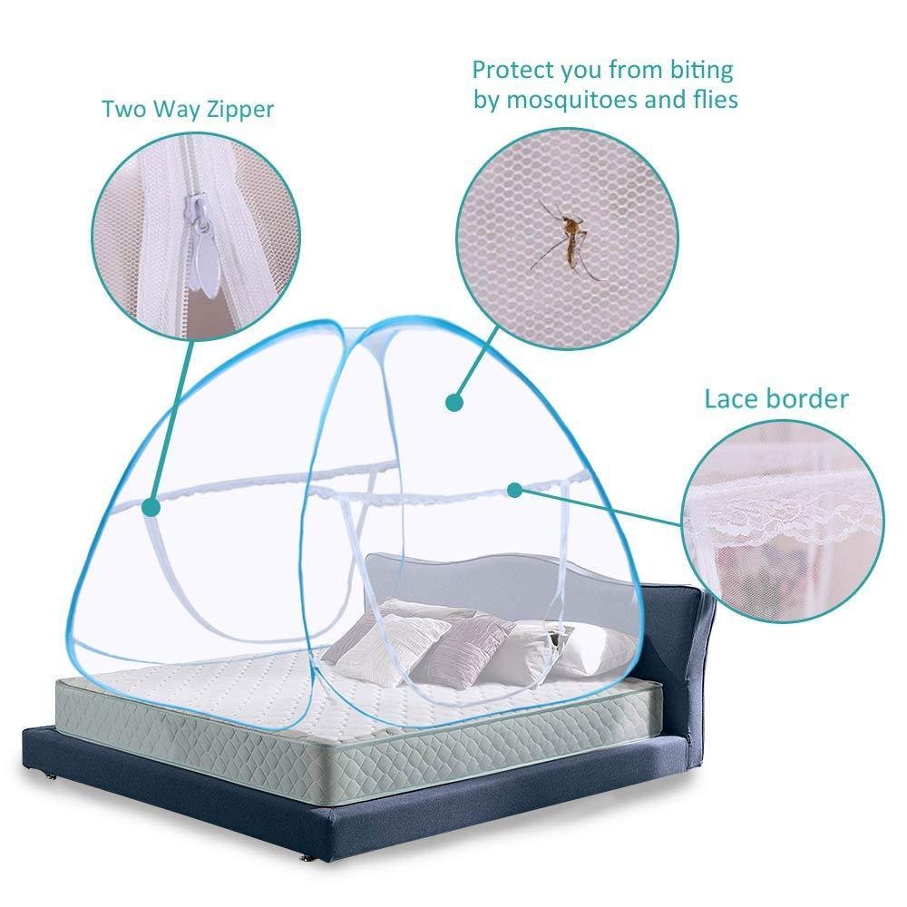 Mosquiteiro Tenda Cama Casal Dobrável Pratico e Portátil - 10