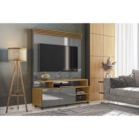 Home P/ Tvs até 60" Berlim Cinza Perolizado/tauari - Lukaliam