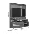 Ver imagem 3 de Home P/ Tvs até 60" Berlim Cinza Perolizado/tauari - Lukaliam