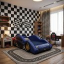 Ver imagem 3 de Cama Carro Jet Brós Solteiro Estofada Roda em Alto Relevo:azul