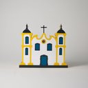 Ver imagem 1 de Decoração Igreja Barroca 2 Marfim e Amarelo