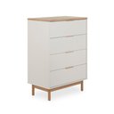 Ver imagem 3 de Cômoda Kaki 4 Gavetas 80 Cm X 45 Cm Tauari / Off White