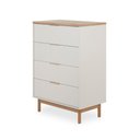 Ver imagem 4 de Cômoda Kaki 4 Gavetas 80 Cm X 45 Cm Tauari / Off White