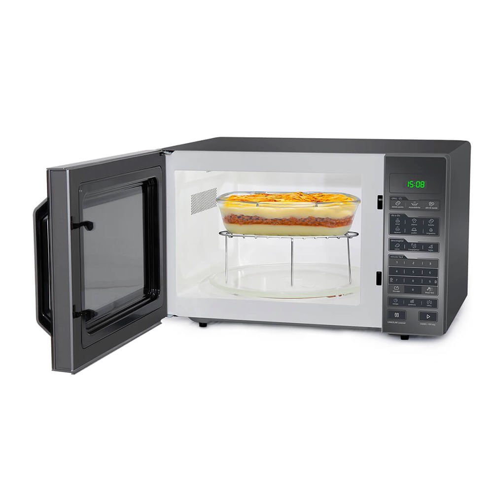 Micro-ondas 35l Prata Porta Espelhada Grill Smartplate Midea Mxga35s1 - 127v - 6