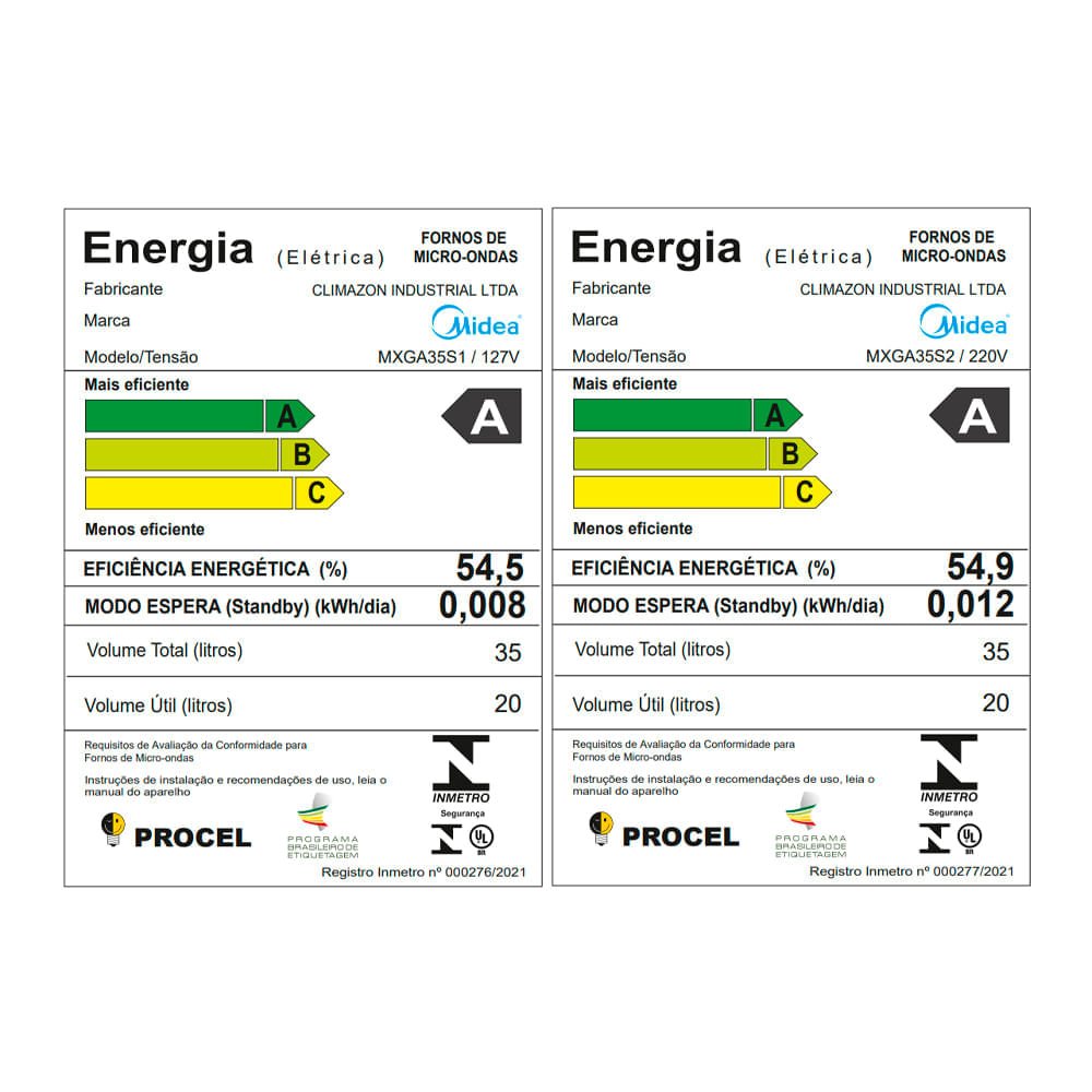 Micro-ondas 35l Prata Porta Espelhada Grill Smartplate Midea Mxga35s1 - 127v - 12