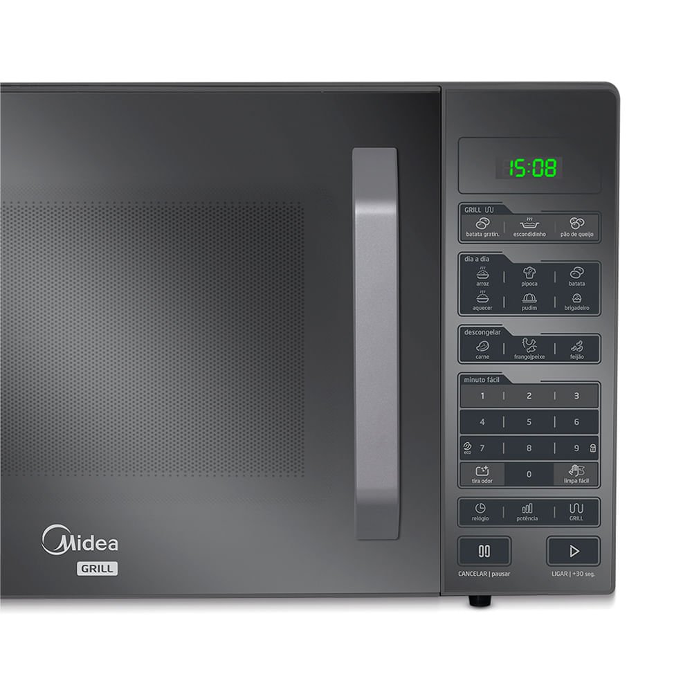 Micro-ondas 35l Prata Porta Espelhada Grill Smartplate Midea Mxga35s1 - 127v - 3