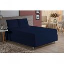 Ver imagem 4 de Jogo de Cama King Nobre 3 Peças Luva de Box 55cm de Altura Malha 100% Algodão - Azul-marinho