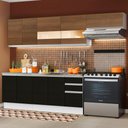 Ver imagem 1 de Armário de Cozinha Completa 280cm Branco/Preto/Rustic Marcela Madesa 03