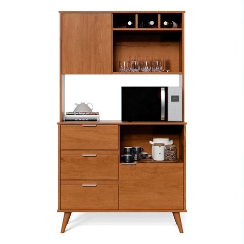 Armário para Cozinha Arizona com Adega:freijó