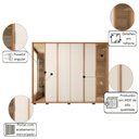 Ver imagem 4 de Guarda Roupa Casal Coari 2.7 6 Portas de Giro 6 Gavetas MDF MDP Freijó Suede Casah