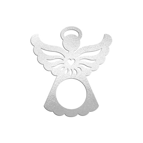 Porta Guardanapo Anjinho Kit com 4 Peças 7cmx8cm - Cria Arte Laser Prata