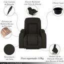 Ver imagem 3 de Poltrona do Papai Reclinável Sala de Cinema Crihs Elétrica Lift Elevação Linho Chumbo G23 - Gran Belo
