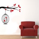 Ver imagem 1 de Adesivo de parede Floral com Gaiola - G 78x91cm