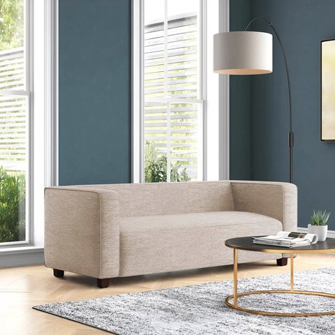 Sofá Namoradeira Amsterdam 1,40m Linho Bege - Clique Decorações