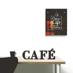 Quadro Porta Cápsula Dolce Gusto Nespresso - Eu Me Expresso Preto - 2