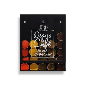 Quadro Porta Cápsula Dolce Gusto Nespresso - Eu Me Expresso Preto