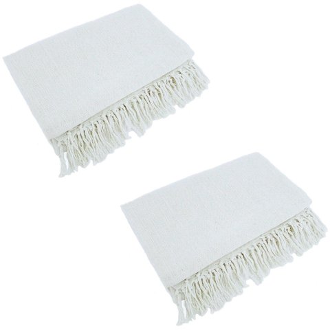 Kit 2 Mantas para Sofá Tipo Manta Capa de Sofá 2,40 X 1,80 Várias Cores:cru