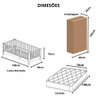 Cama Solteiro Base Montessoriana Madeira Maciça Pinus - Branco - Grade Vertical Completa - 2