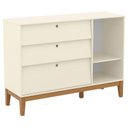Ver imagem 5 de Berço Americano e Cômoda Sapateira Unique Off White Eco Wood com Colchão Ortobom - Matic