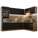 Ver imagem 3 de Armário de Cozinha Completa de Canto 479cm Rustic Preto Glamy Madesa 01