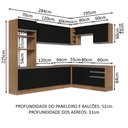 Ver imagem 4 de Armário de Cozinha Completa de Canto 479cm Rustic Preto Glamy Madesa 01