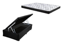 Ver imagem 1 de Cama Box Baú Solteiro Conforto Sintético Preto + Colchão Solteiro Conforto Espuma D23 24x88x188