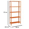 Estante Aço 5 Prateleiras Livros Cozinha Quarto Eaf005 Laranja - 2