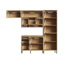 Ver imagem 4 de Cozinha Compacta Modulada MDF 4 Peças 9 Portas Vidro Vicenza Espresso Móveis Cinza/Amêndoa/Chumbo