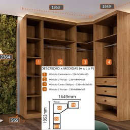 Closet Modulado Safira 009 Clic Moveis - 2