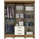 Ver imagem 3 de Guarda-roupa Casal 6 Portas 3 Gavetas Nature/off White Lírio - Pnr Móveis