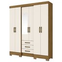 Ver imagem 2 de Guarda-roupa Casal 6 Portas 3 Gavetas Nature/off White Lírio - Pnr Móveis