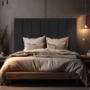 Ver imagem 2 de Cabeceira Estofada Cama Box Carla Linha Premium Cor:Preto;Tamanho:Queen 160 cm