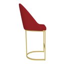 Ver imagem 5 de Kit 08 Banquetas Altas Bela Suede Base Metálica Industrial Dourado - Pallazio Cor:Vermelho