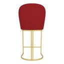 Ver imagem 6 de Kit 08 Banquetas Altas Bela Suede Base Metálica Industrial Dourado - Pallazio Cor:Vermelho