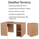 Ver imagem 2 de Escrivaninha Multiuso Retratil 2 Nicho Me4170 Amendoa Tecno Mobili