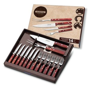 Kit para Churrasco Polywood 14 Peças Cabo Vermelho - Tramontina Utilidades 21199/789