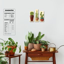 Tipos de Cactos - Quadros ou Placas Modulares com 6 Peças - 2