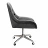 Cadeira Escritório Giratória Lua Capitonê Poltrona com Rodinhas Home Office - Suede Cinza Grafite - 3