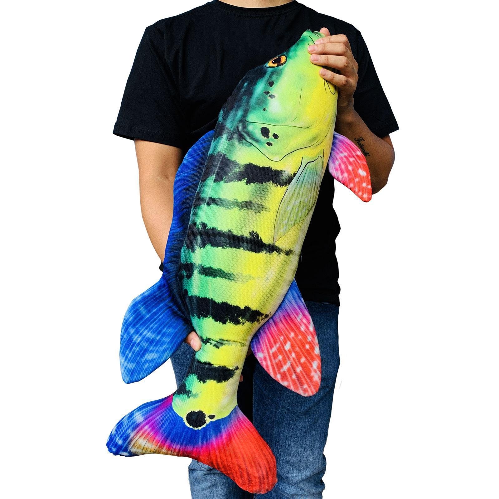 Almofada Formato Peixe Tucunaré Açu Presente Pescador Pesca - 3