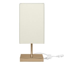 Abajur Eros Quad Bege Base Quadrada New Cobre - 2