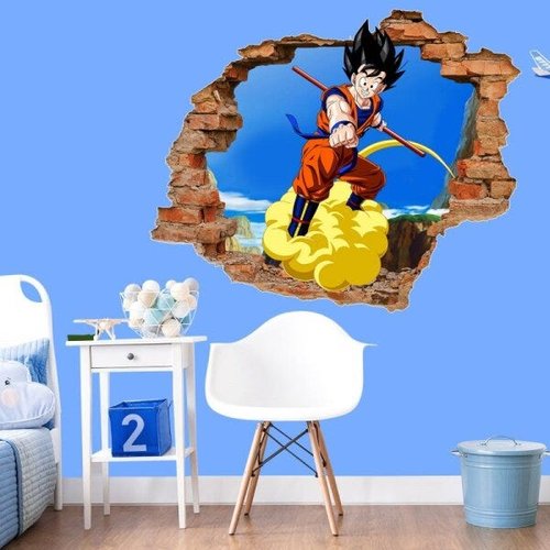 Adesivo de parede 3D Blue Goku, Dragon Ball
