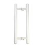 Puxador H Tubular Duplo Porta Madeira Vidro 30cm Branco - 1