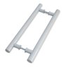 Puxador H Tubular Duplo Porta Madeira Vidro 30cm Branco - 2